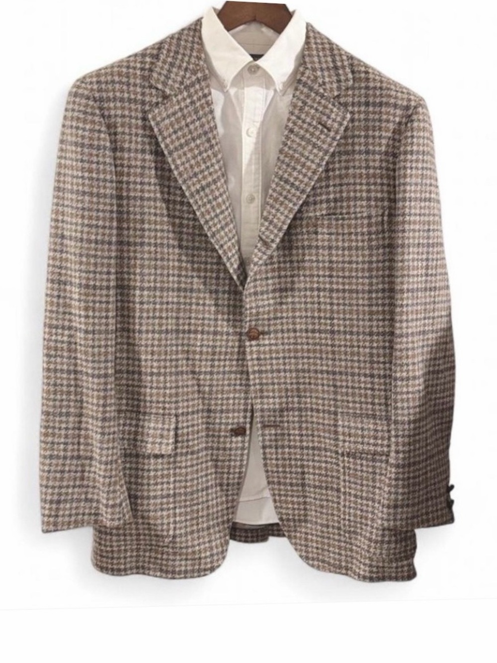 VTG Brooks Brothers Brown Houndstooth Men’s Sport Jacket Blazer Size Large (42)